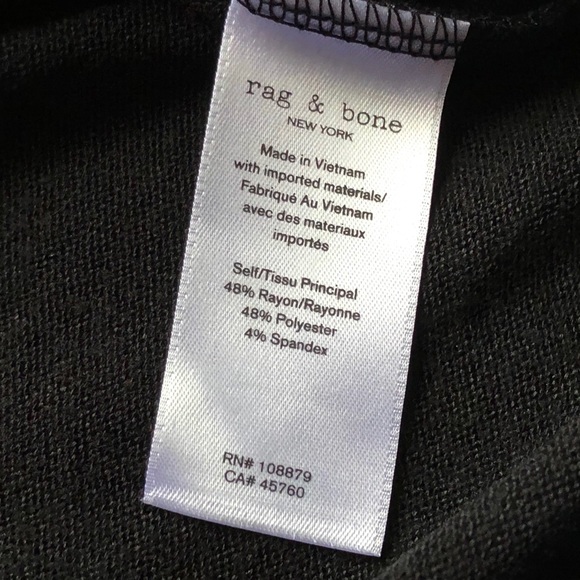 NEW rag & bone XS Black Slash Long Sleeve Sweater NWT - Picture 7 of 16